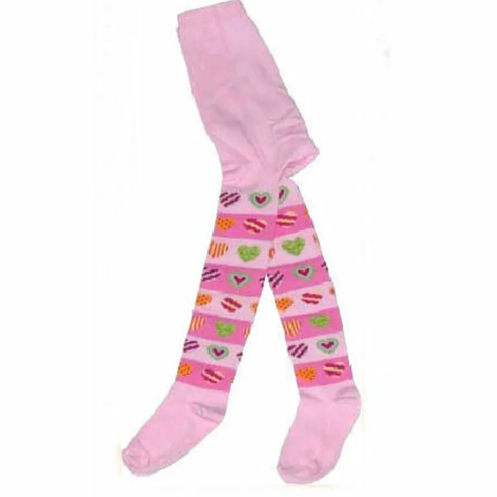 Nowa Lli Girls Colorful Heart Patterned Pink Tights‎ 12M 2Y 4Y 6Y